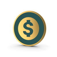 Gold dollar sign icon